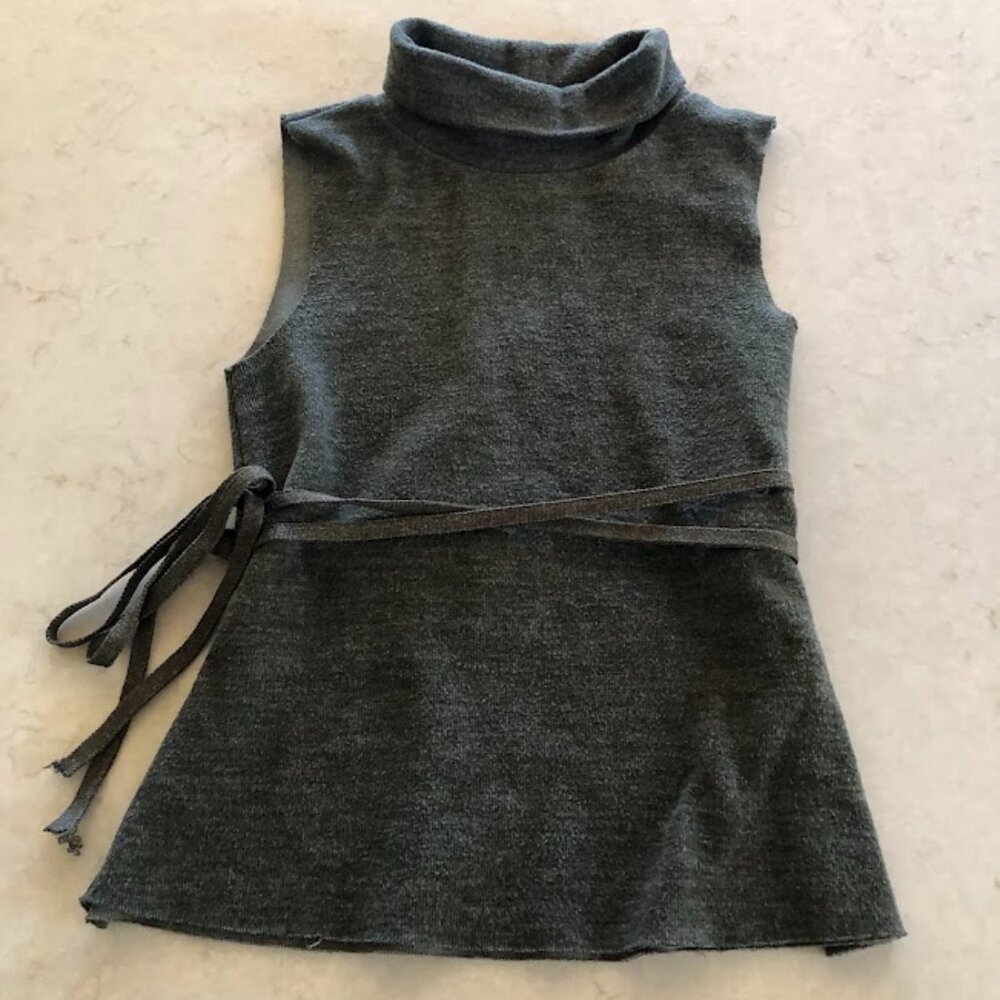 Zara Mock-Neck Sleeveless Sweater in Dark Grey | Size S